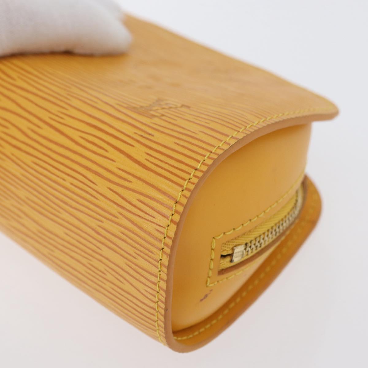 LOUIS VUITTON Epi Dauphine PM Pouch Yellow M48449 LV Auth ti3784