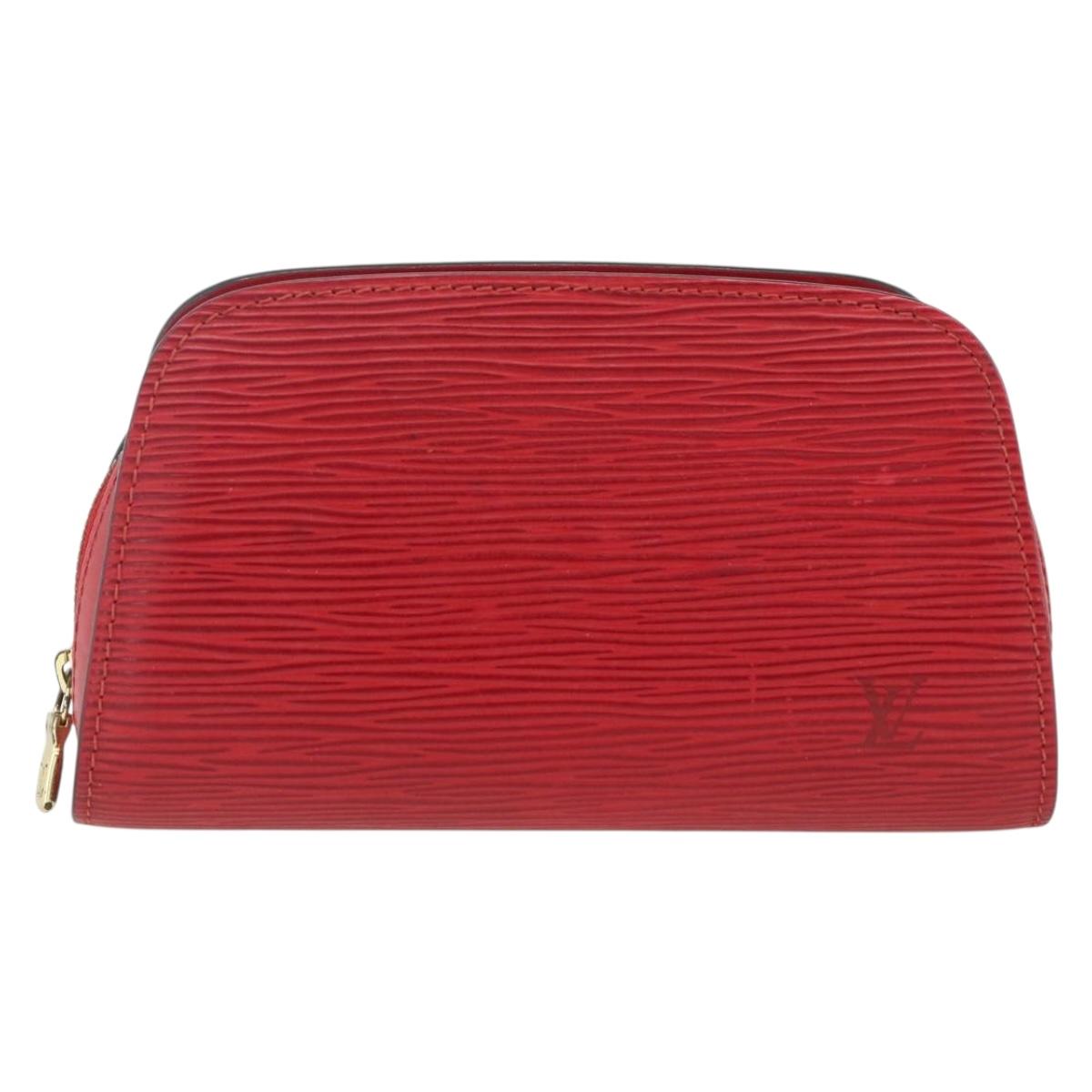 LOUIS VUITTON Epi Dauphine PM Pouch Castilian Red M48447 LV Auth ti3785
