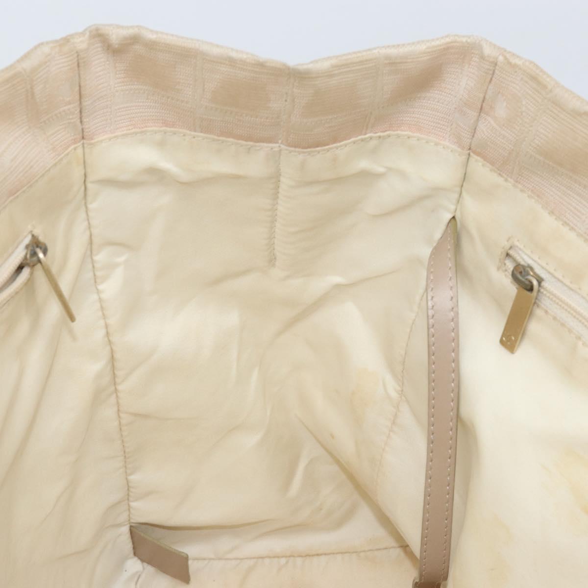 CHANEL New Travel Line Tote Bag Nylon Beige Gold CC Auth ti3788
