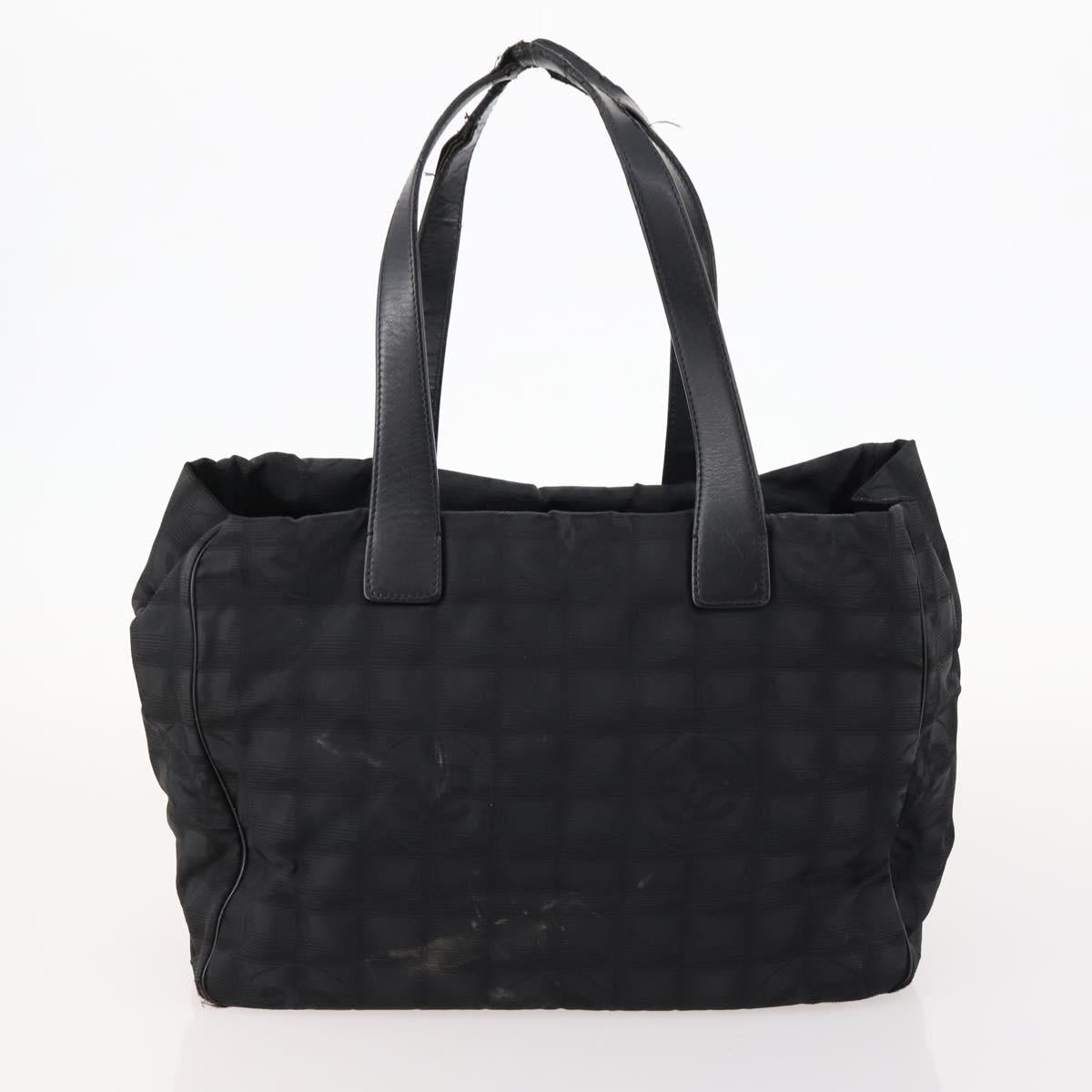 CHANEL New Travel line Tote Bag Nylon 4 Set Black Beige CC Auth ti3790
