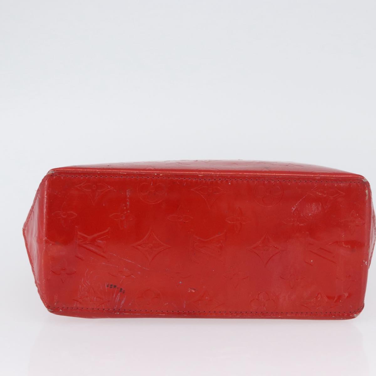 LOUIS VUITTON Monogram Vernis Reade PM Hand Bag Red Rouge M91088 LV Auth ti3791