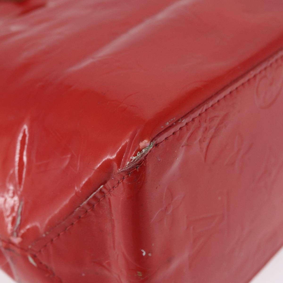 LOUIS VUITTON Monogram Vernis Reade PM Hand Bag Red Rouge M91088 LV Auth ti3791