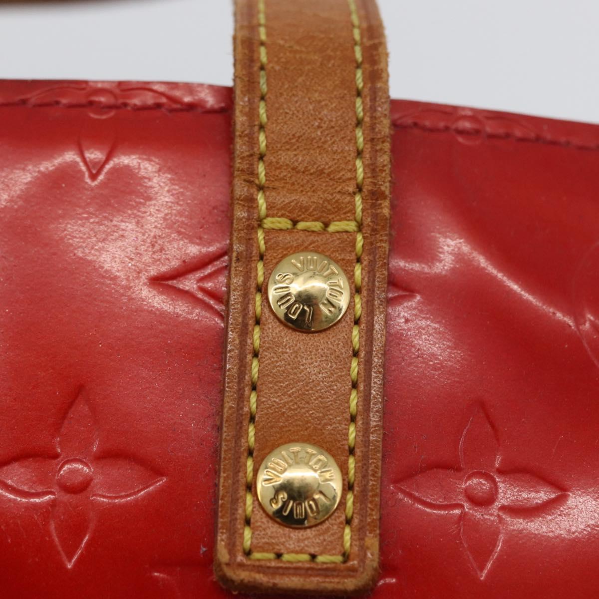 LOUIS VUITTON Monogram Vernis Reade PM Hand Bag Red Rouge M91088 LV Auth ti3791