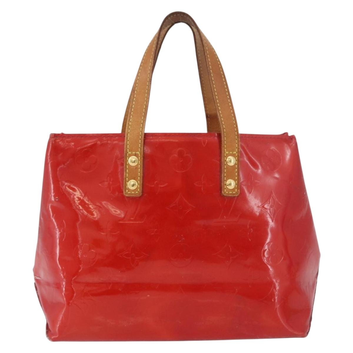 LOUIS VUITTON Monogram Vernis Reade PM Hand Bag Red Rouge M91088 LV Auth ti3791