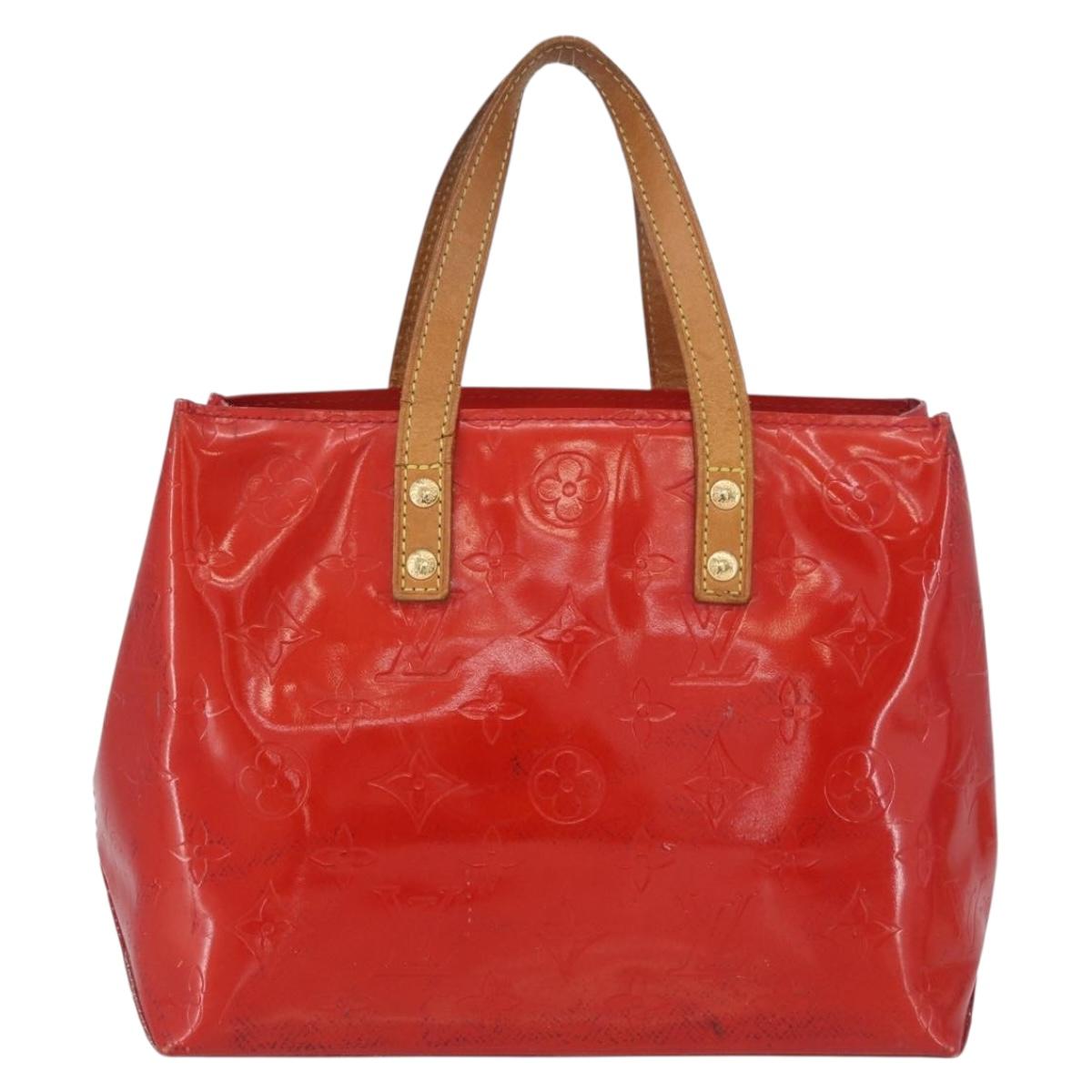 LOUIS VUITTON Monogram Vernis Reade PM Hand Bag Red Rouge M91088 LV Auth ti3791