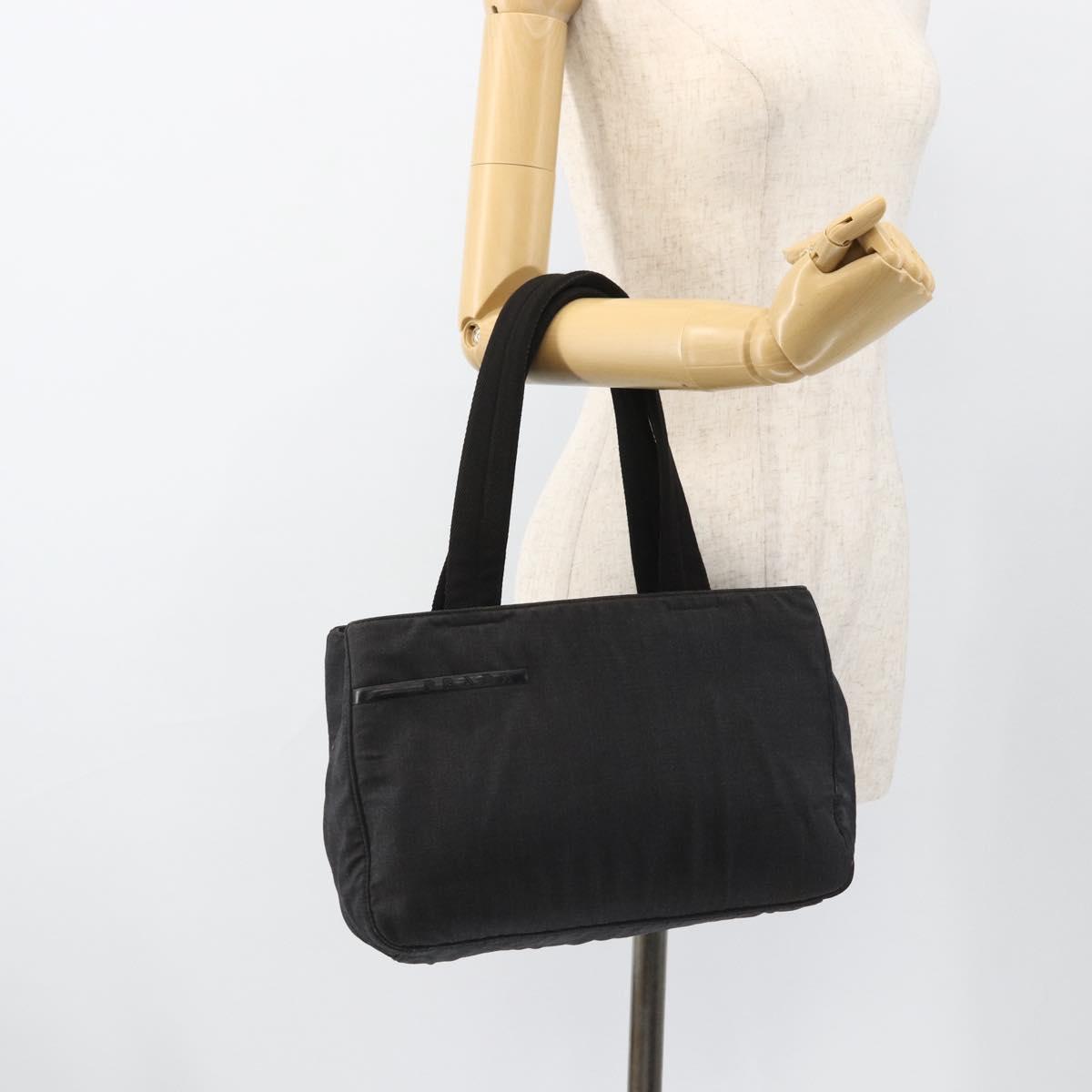 PRADA Hand Bag Canvas Gray Silver Auth ti3797