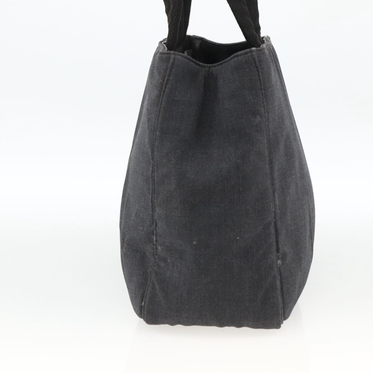PRADA Hand Bag Canvas Gray Silver Auth ti3797