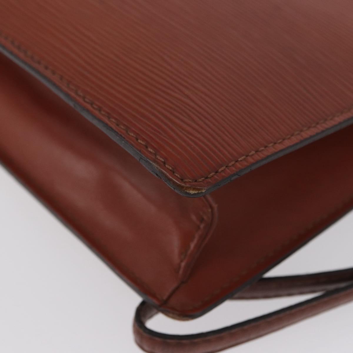 LOUIS VUITTON Epi Serie Dragonne Hand Bag Brown M52618 LV Auth ti3804