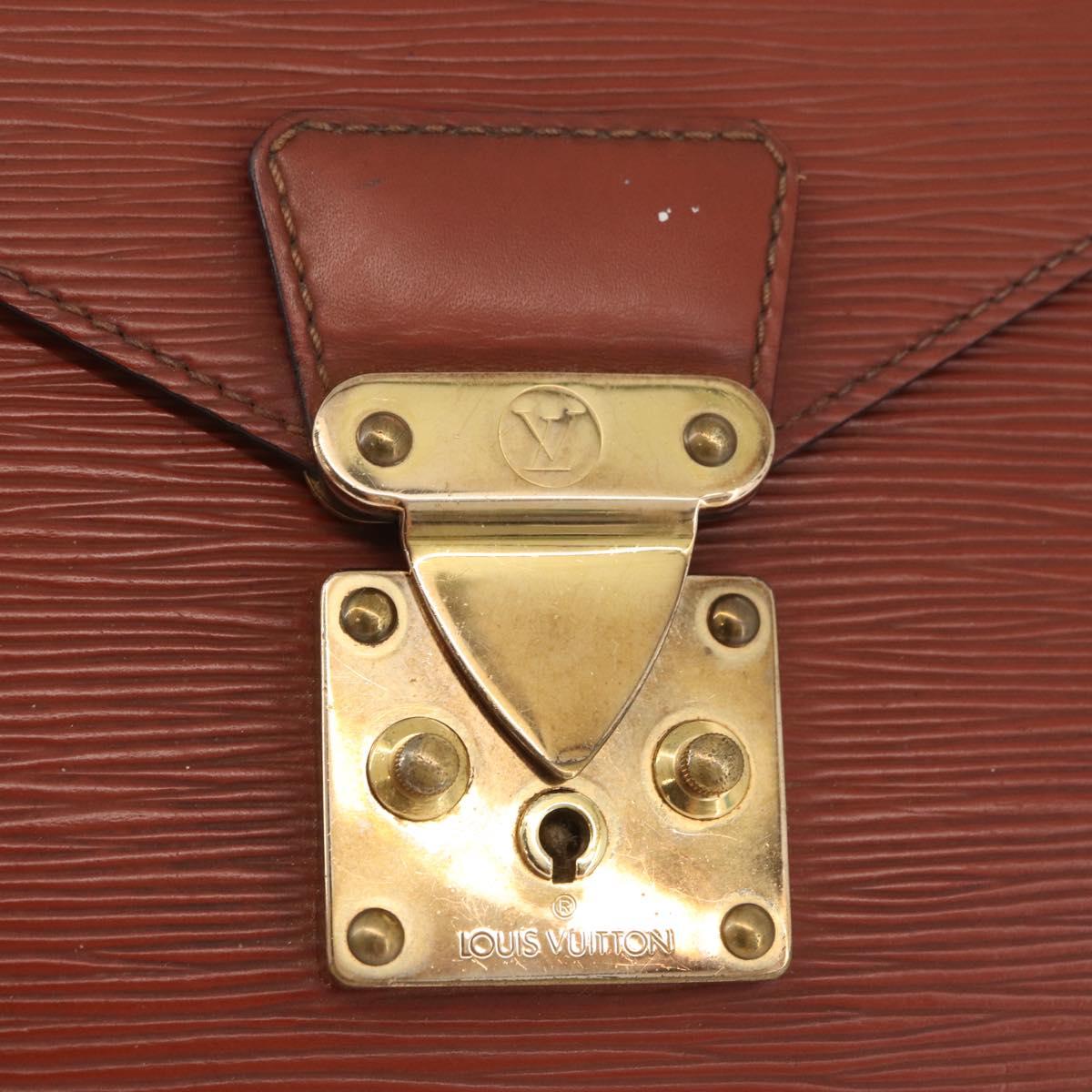 LOUIS VUITTON Epi Serie Dragonne Hand Bag Brown M52618 LV Auth ti3804