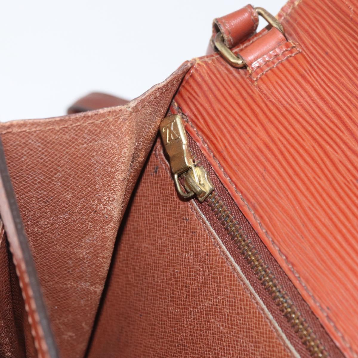 LOUIS VUITTON Epi Serie Dragonne Hand Bag Brown M52618 LV Auth ti3804