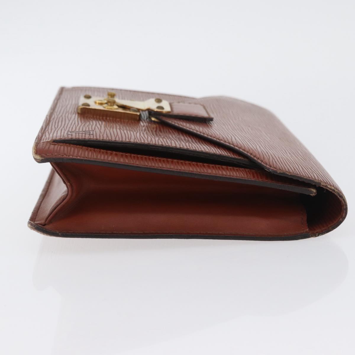 LOUIS VUITTON Epi Serie Dragonne Hand Bag Brown M52618 LV Auth ti3804