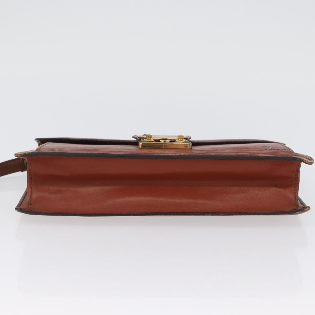 LOUIS VUITTON Epi Serie Dragonne Hand Bag Brown M52618 LV Auth ti3804