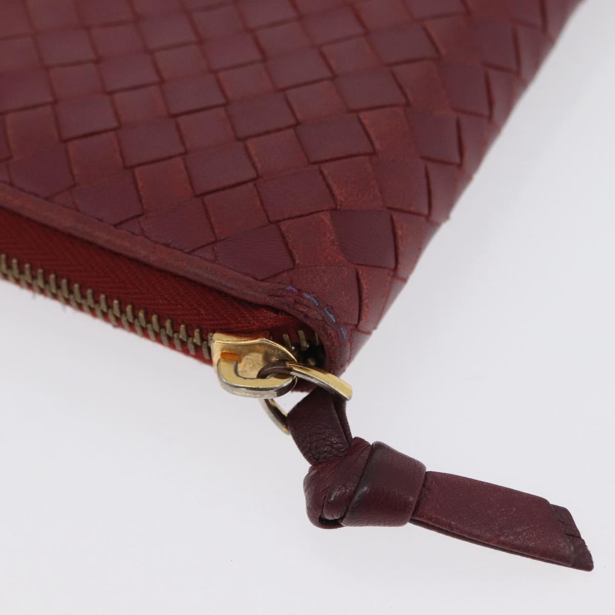 BOTTEGA VENETA INTRECCIATO Wallet Leather 2 Set Black Red Auth ti3810