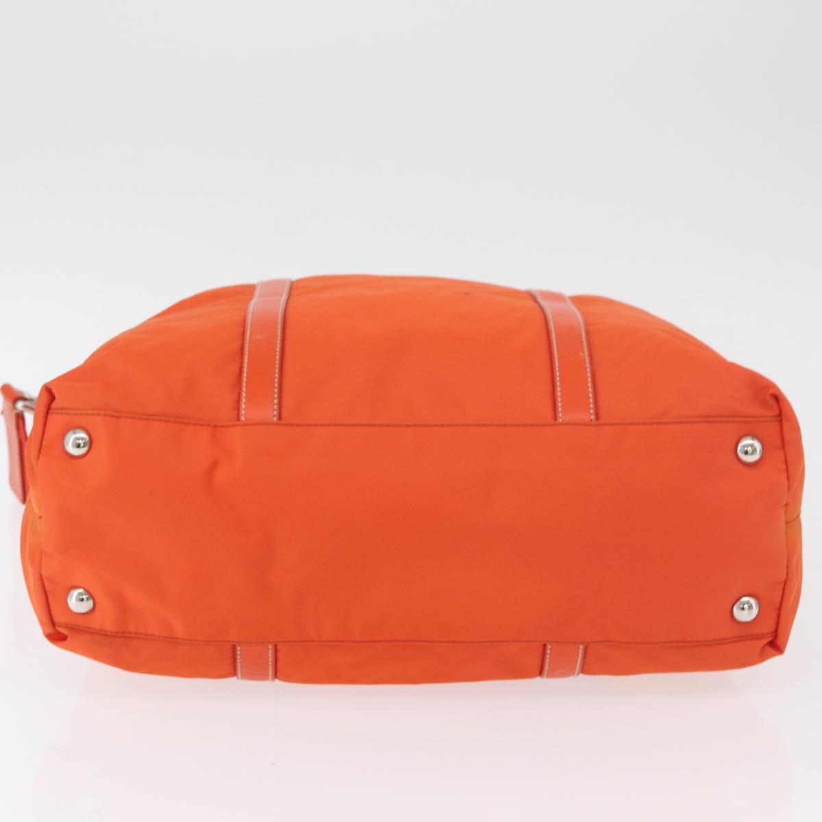 PRADA Hand Bag Nylon 2way Orange Silver Auth ti3826