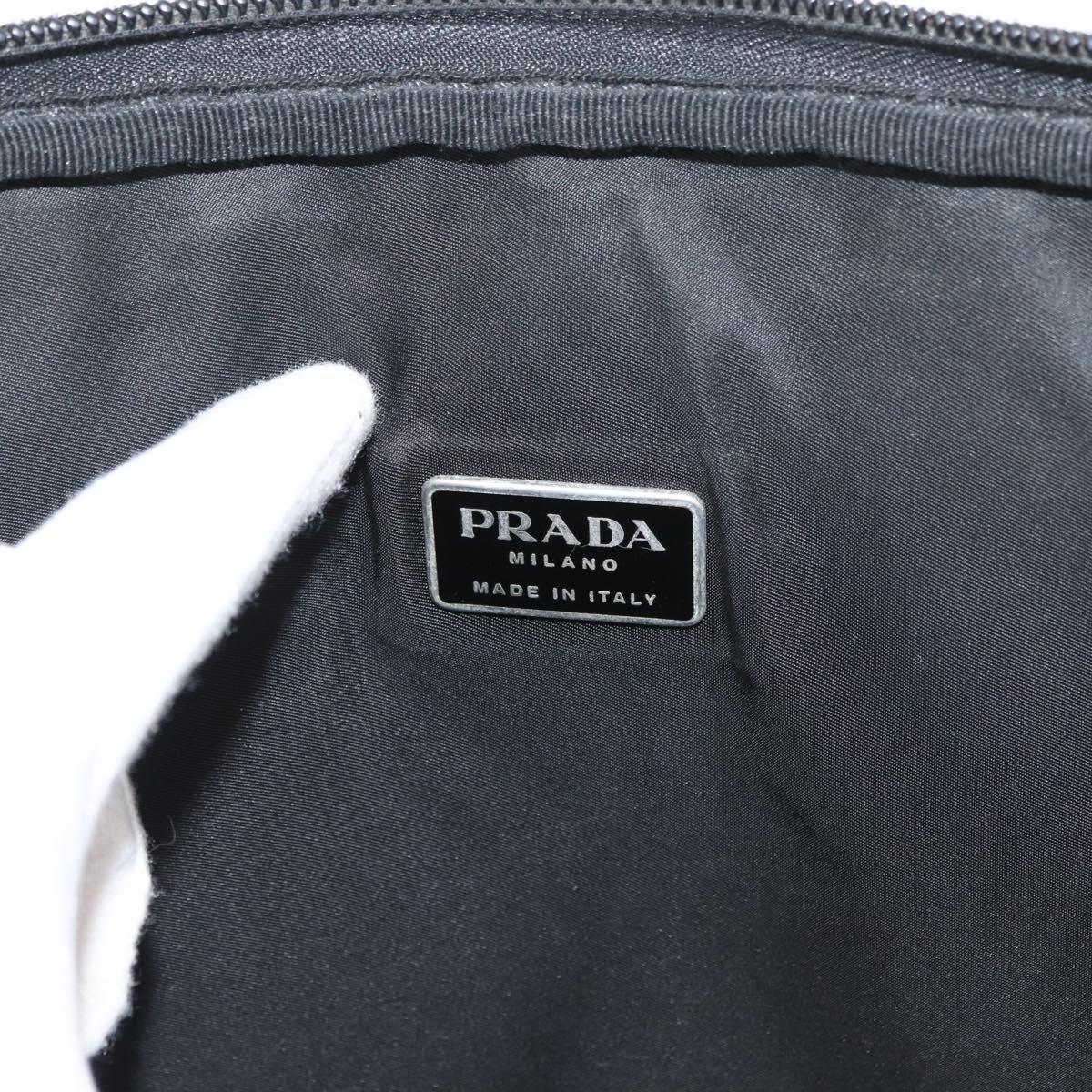 PRADA Business Bag Nylon Black Silver Auth ti3842