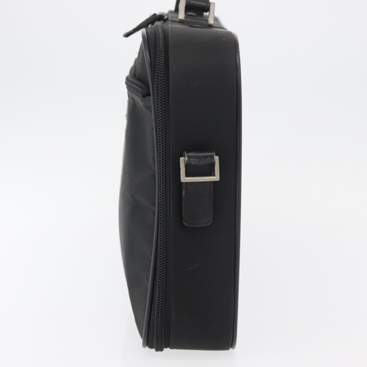 PRADA Business Bag Nylon Black Silver Auth ti3842