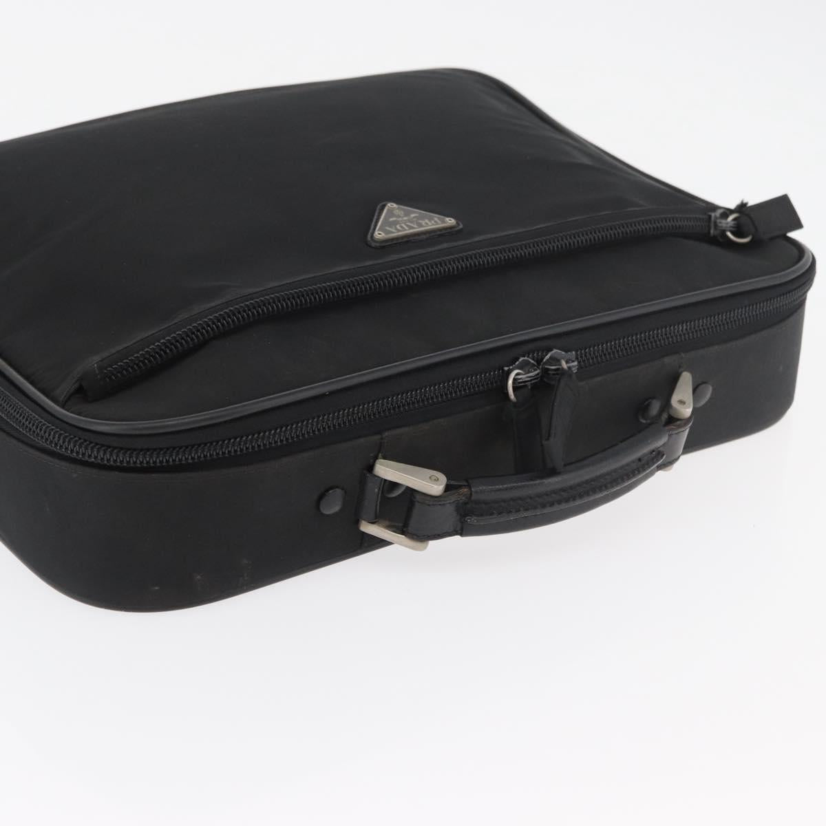 PRADA Business Bag Nylon Black Silver Auth ti3842