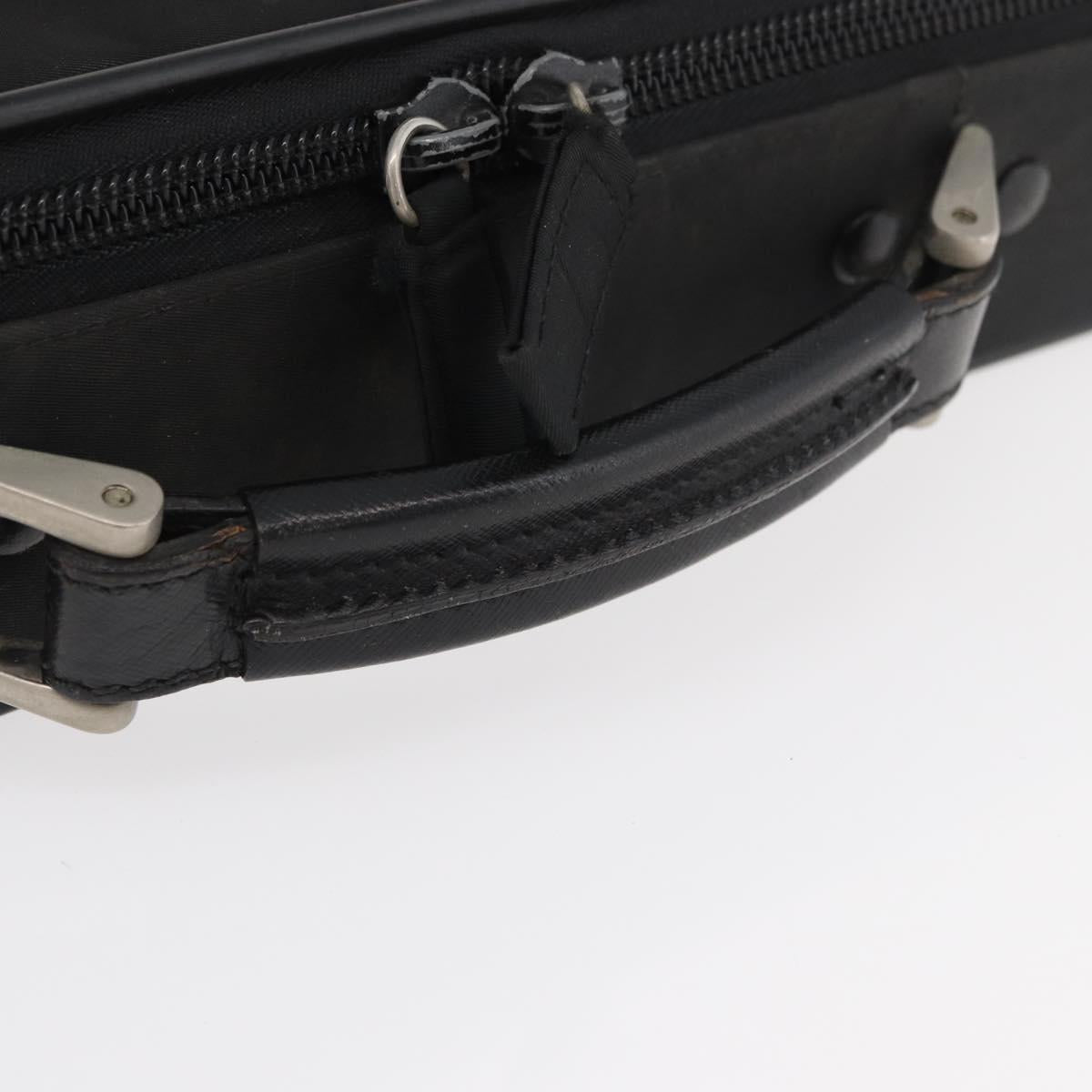 PRADA Business Bag Nylon Black Silver Auth ti3842