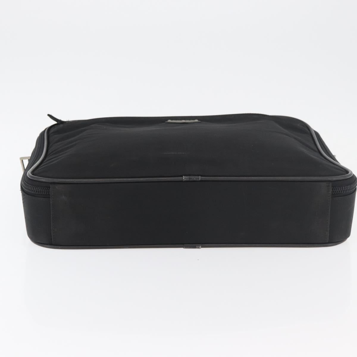 PRADA Business Bag Nylon Black Silver Auth ti3842