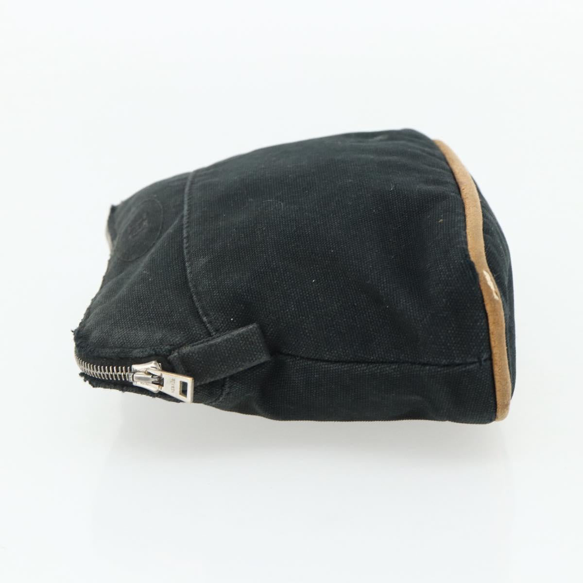 HERMES Bolide Pouch Canvas 2 Set Yellow Brown Auth ti3848