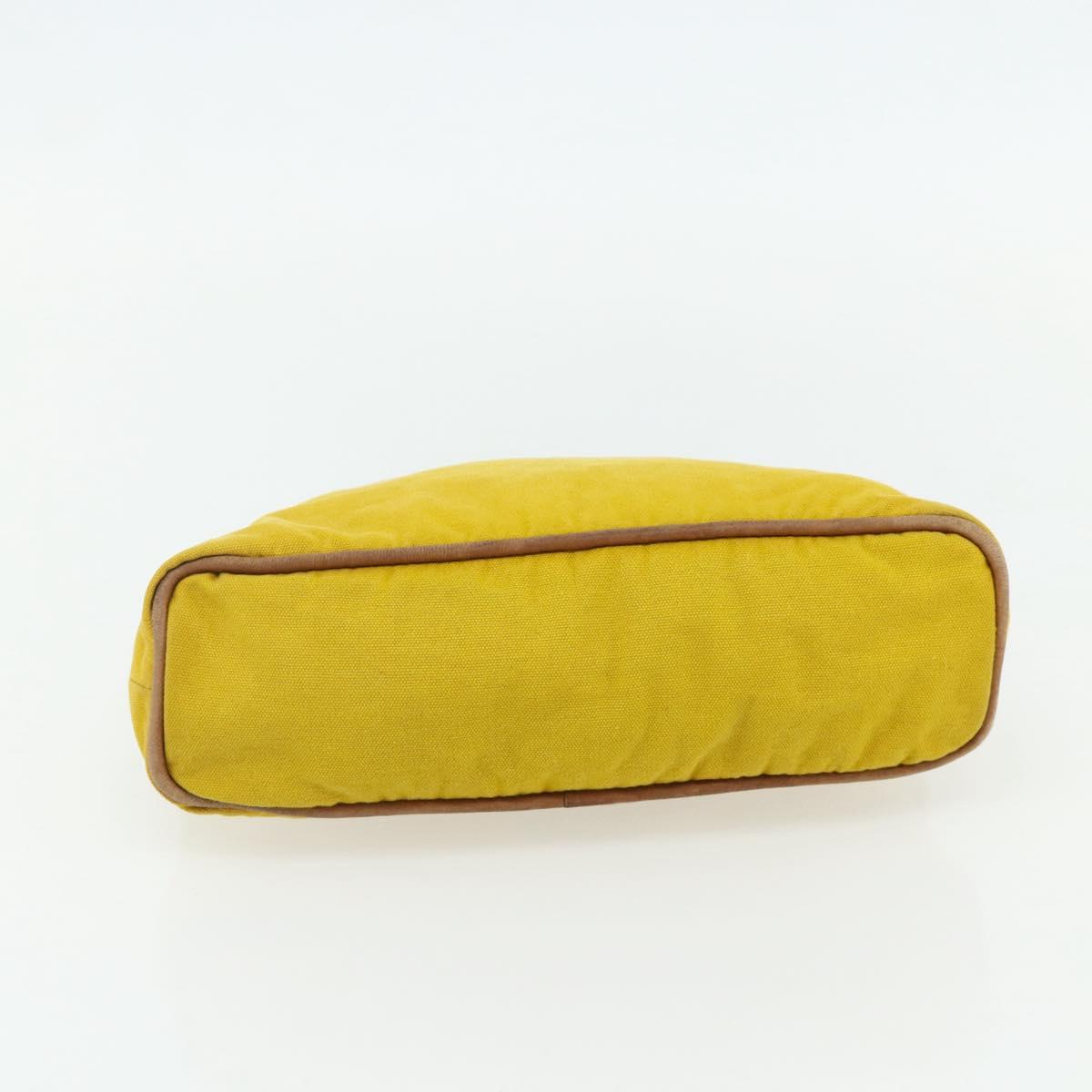 HERMES Bolide Pouch Canvas 2 Set Yellow Brown Auth ti3848