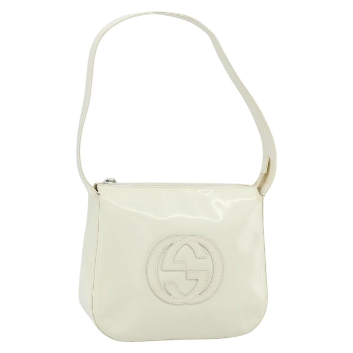 GUCCI Shoulder Bag Enamel White 001 1364 1703 Auth ti3860