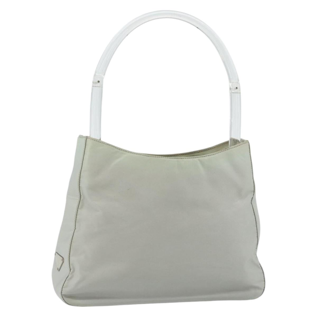 PRADA Hand Bag Nylon Baby Blue Clear Auth ti3873