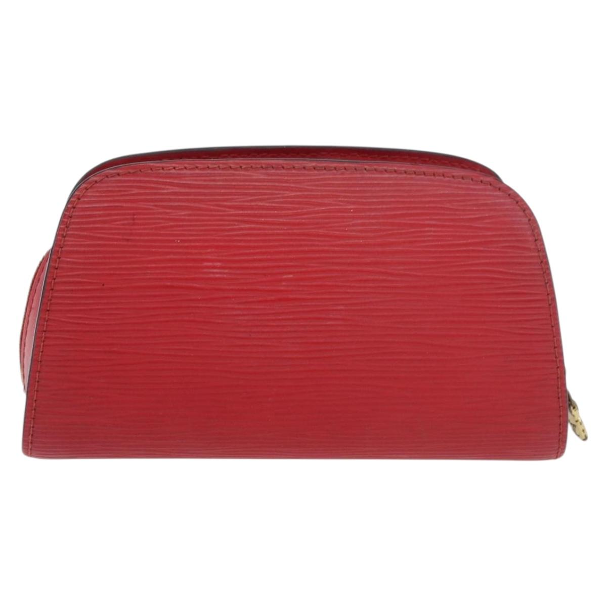 LOUIS VUITTON Epi Dauphine PM Pouch Castilian Red M48447 LV Auth ti3880