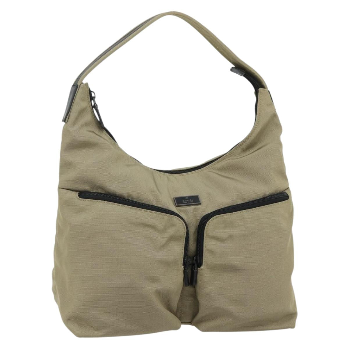 GUCCI Shoulder Bag Nylon Beige 001 3380 1705 Auth ti3889