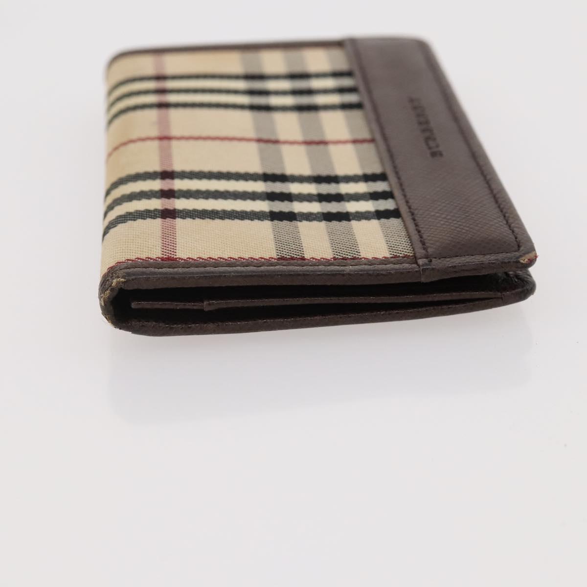 BURBERRY Nova Check Pouch Canvas Leather 3 Set Beige Black Auth ti3893