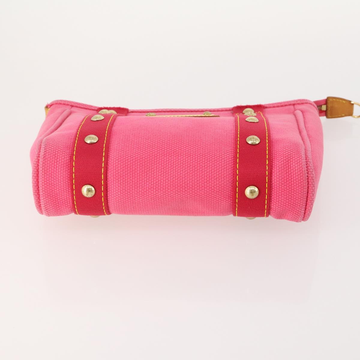 LOUIS VUITTON Belt Canvas Leather 2 Set Pink Beige LV Auth ti3901