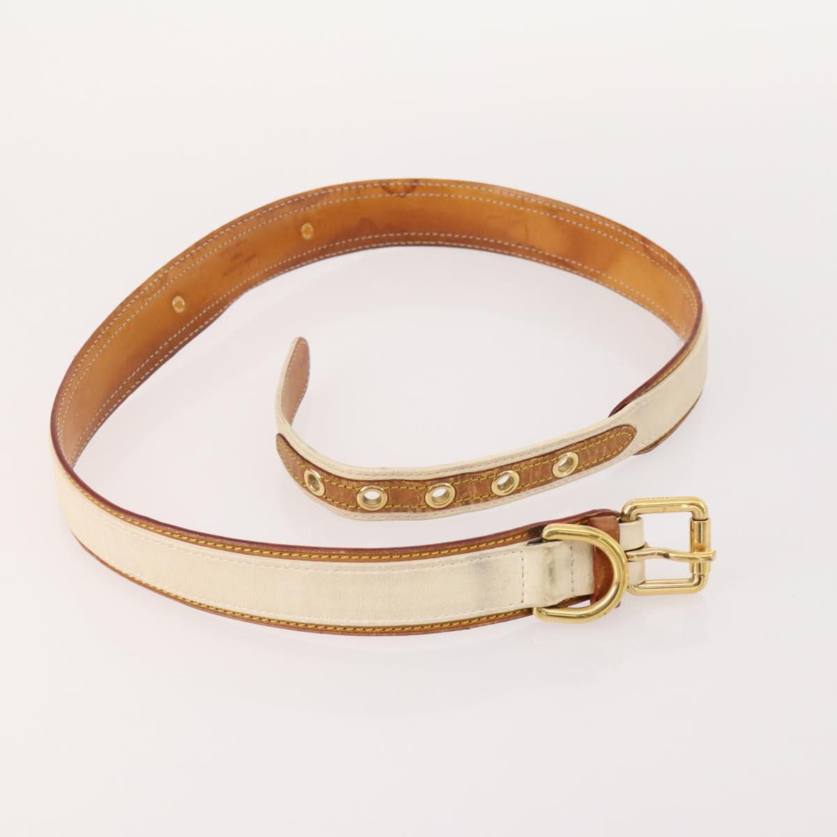 LOUIS VUITTON Belt Canvas Leather 2 Set Pink Beige LV Auth ti3901