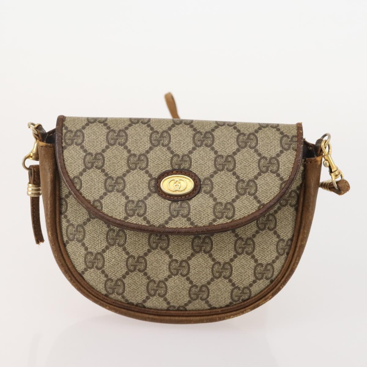 GUCCI GG Supreme Shoulder Bag PVC 3 Set Beige Brown Auth ti3903