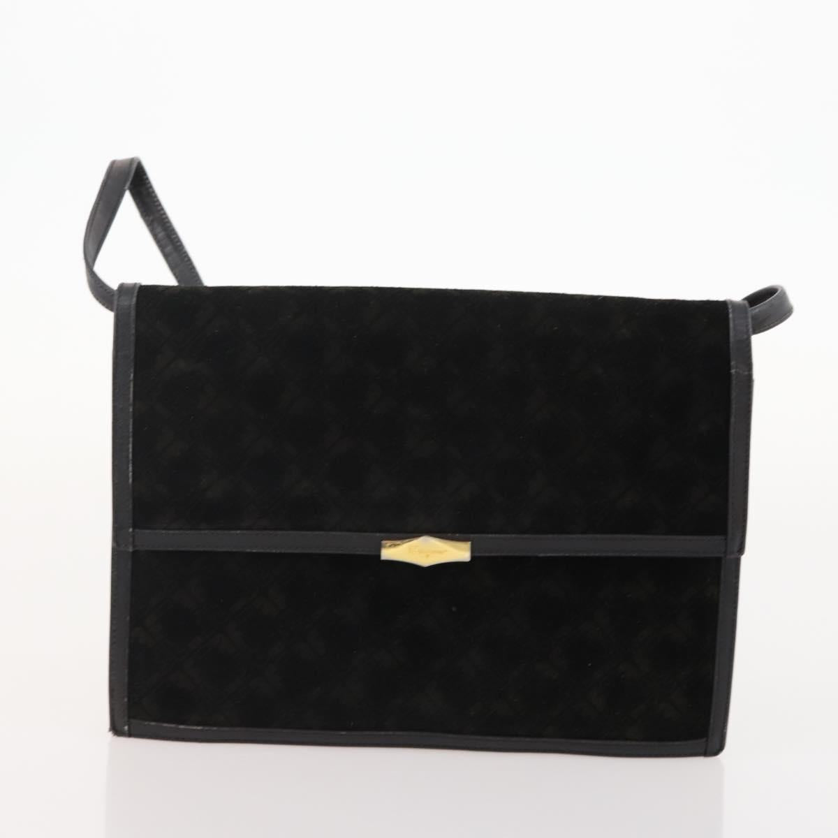 Salvatore Ferragamo Shoulder Bag Suede 2 Set Black Auth ti3904