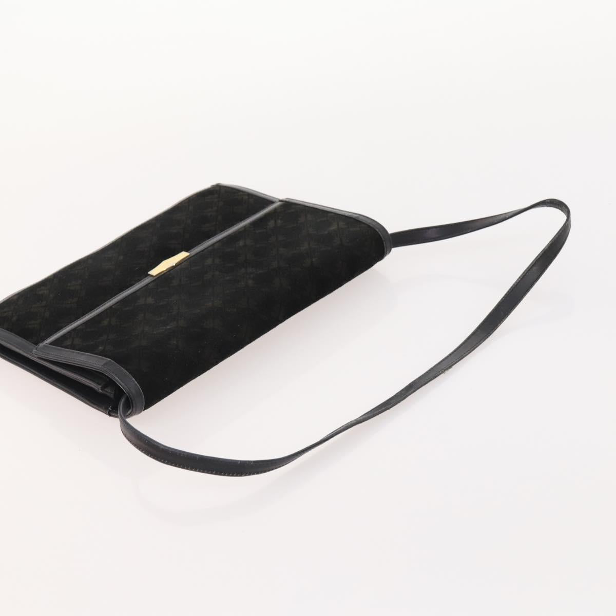 Salvatore Ferragamo Shoulder Bag Suede 2 Set Black Auth ti3904