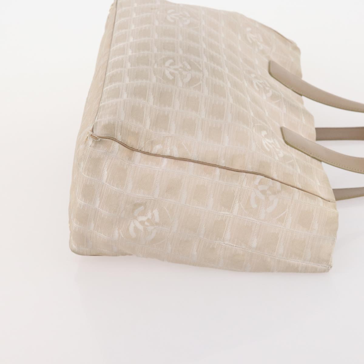 CHANEL New Travel Line Tote Bag Nylon 4 Set Beige CC Auth ti3920