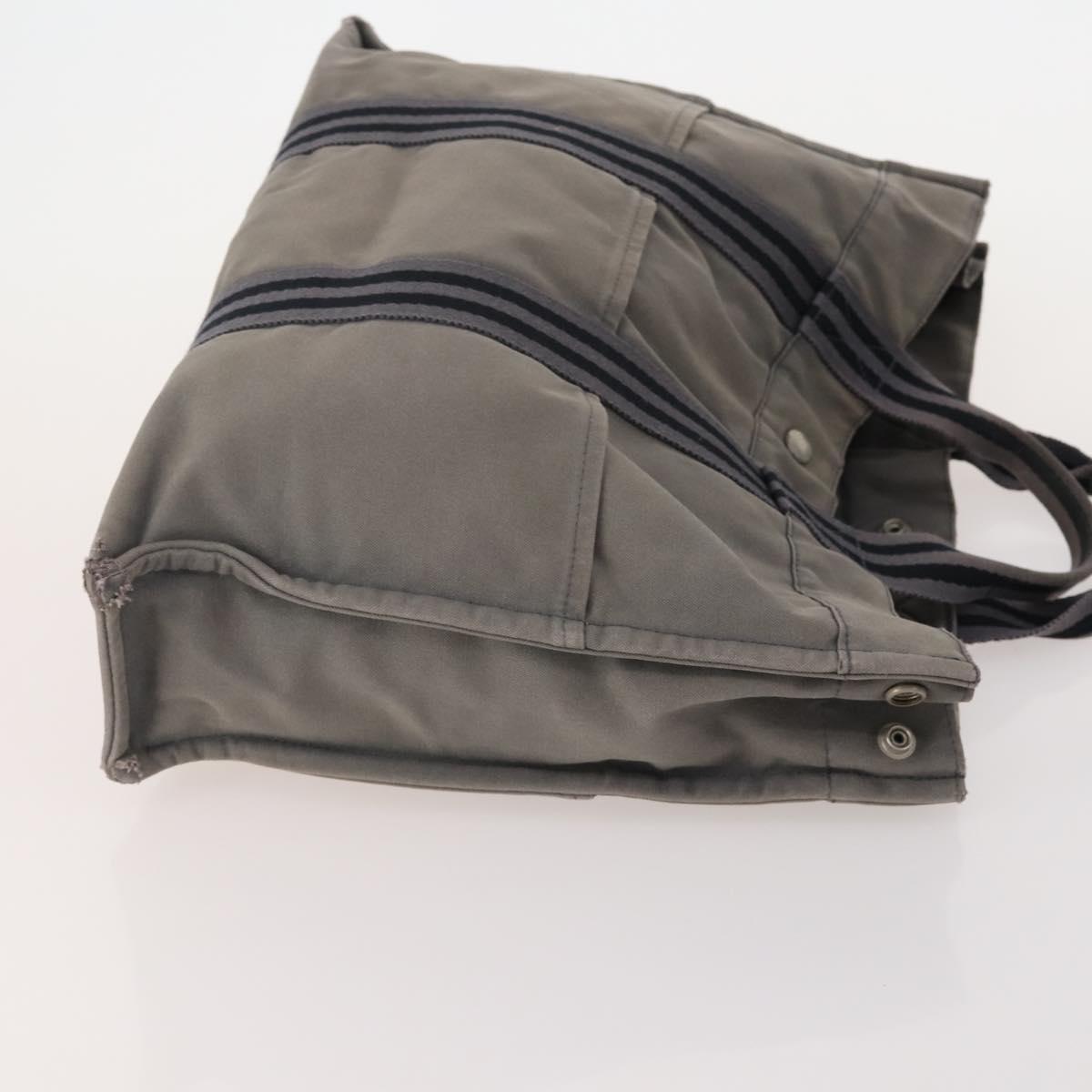 HERMES Fourre Tout Hand Bag cotton 4 Set Black Red gray Auth ti3921