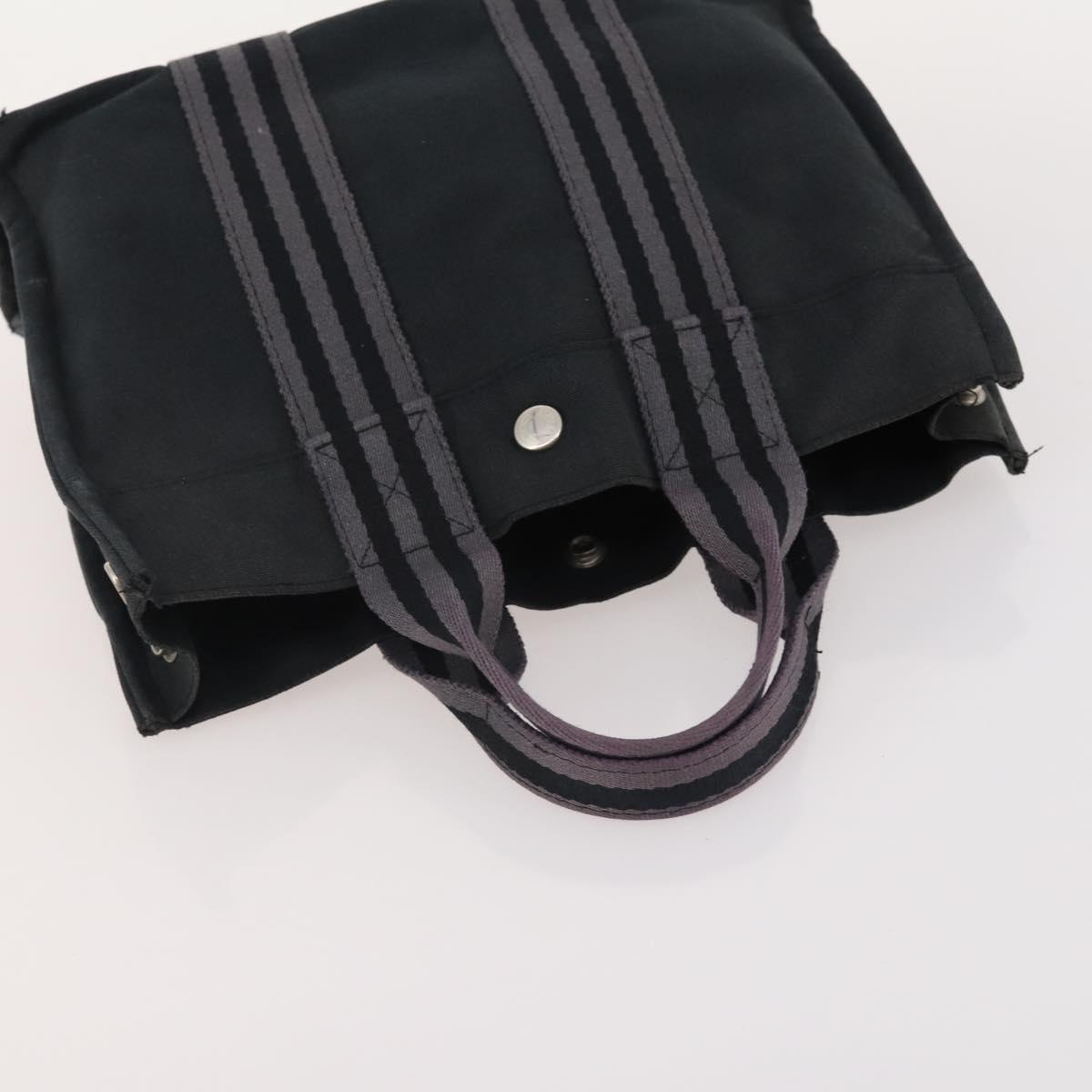 HERMES Fourre Tout Hand Bag cotton 4 Set Black Red gray Auth ti3921