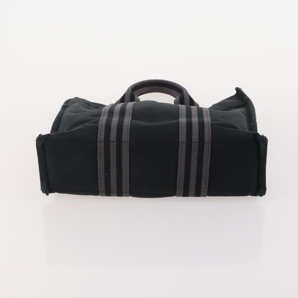 HERMES Fourre Tout Hand Bag cotton 4 Set Black Red gray Auth ti3921