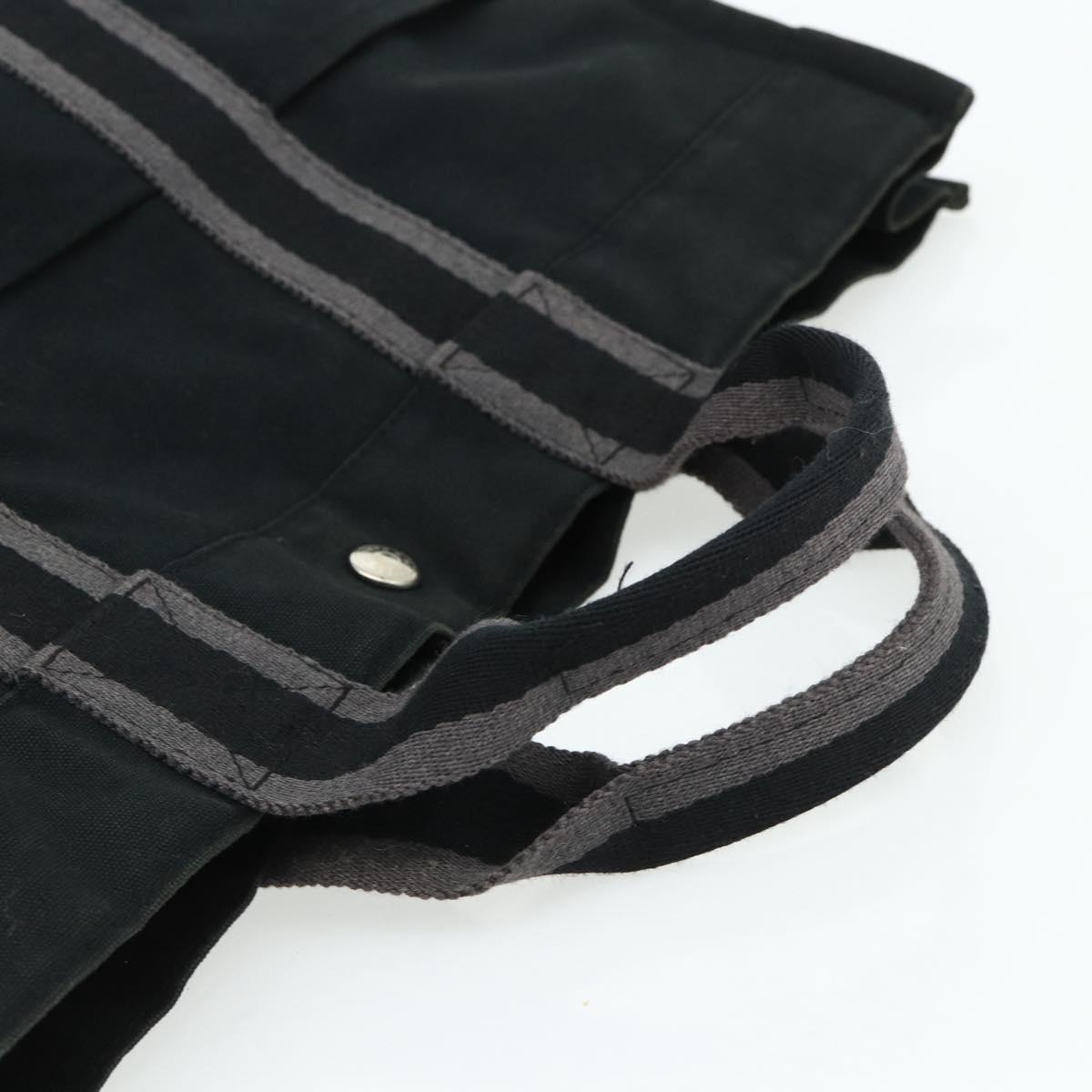 HERMES Fourre Tout MM Tote Bag cotton Black Auth ti3923A