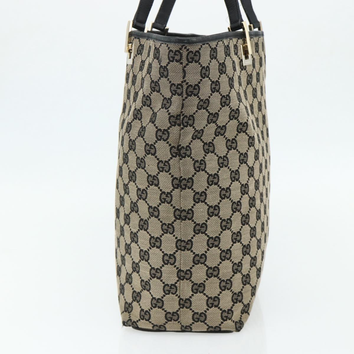 GUCCI GG Canvas Tote Bag Black Gold 002 1098 Auth ti3925