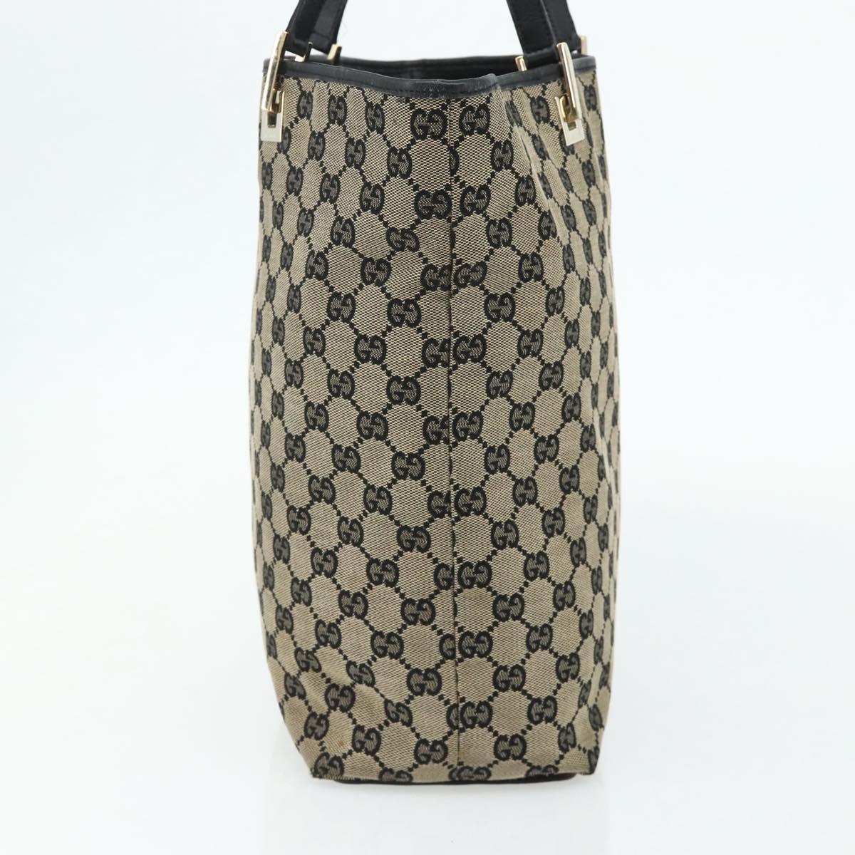 GUCCI GG Canvas Tote Bag Black Gold 002 1098 Auth ti3925