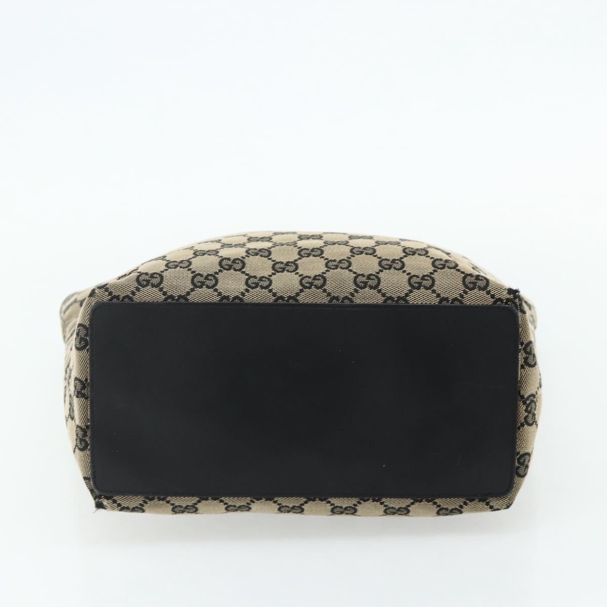 GUCCI GG Canvas Tote Bag Black Gold 002 1098 Auth ti3925
