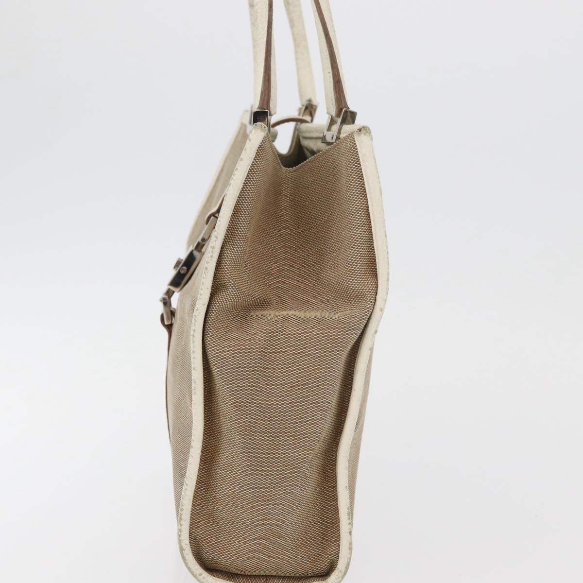 GUCCI Jackie Hand Bag Canvas Beige Silver 002 1065 Auth ti3929A
