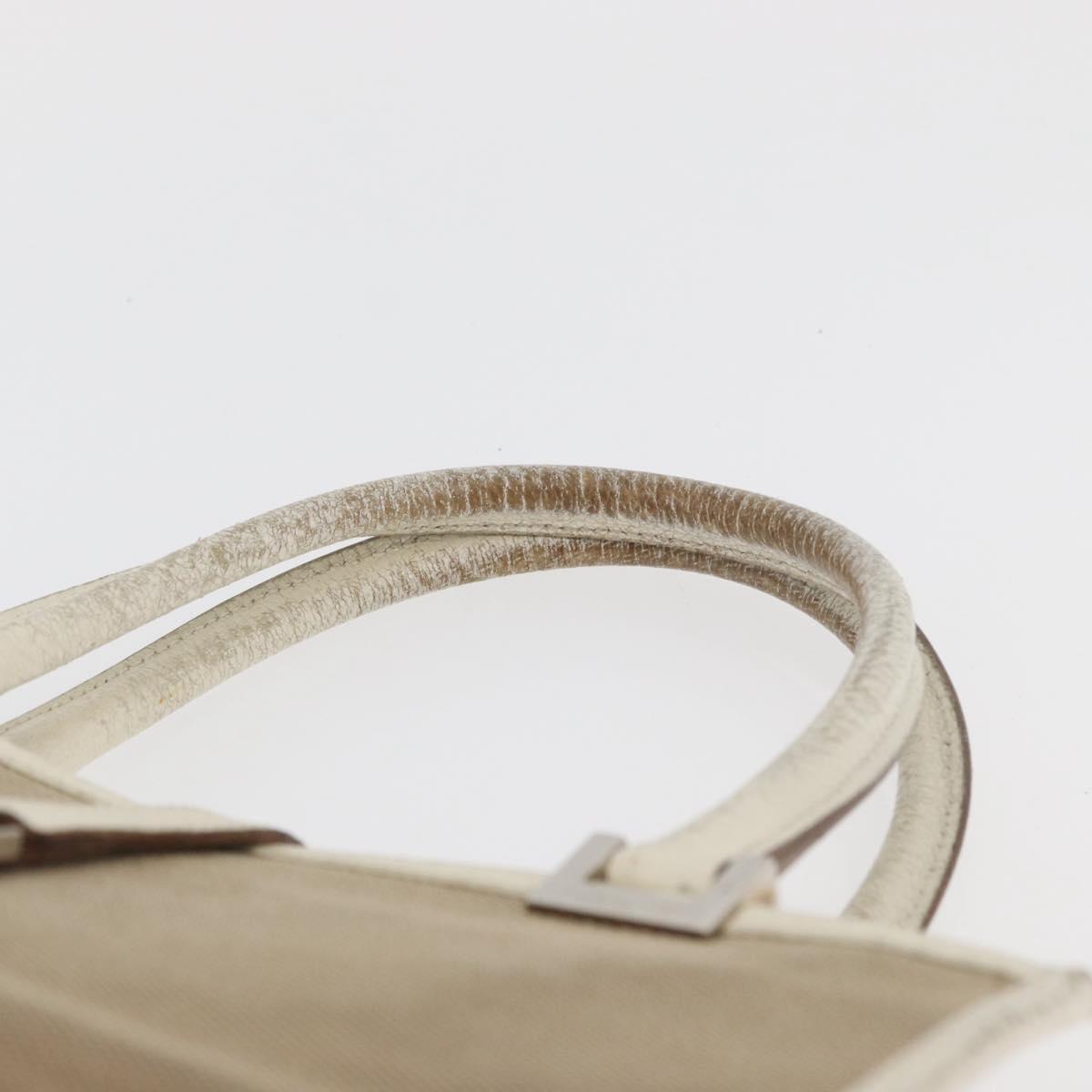 GUCCI Jackie Hand Bag Canvas Beige Silver 002 1065 Auth ti3929A