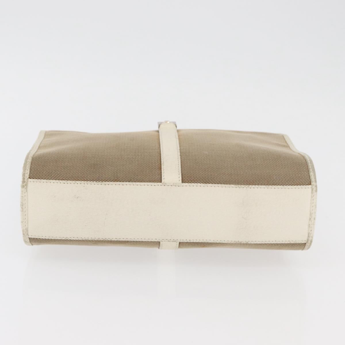 GUCCI Jackie Hand Bag Canvas Beige Silver 002 1065 Auth ti3929A