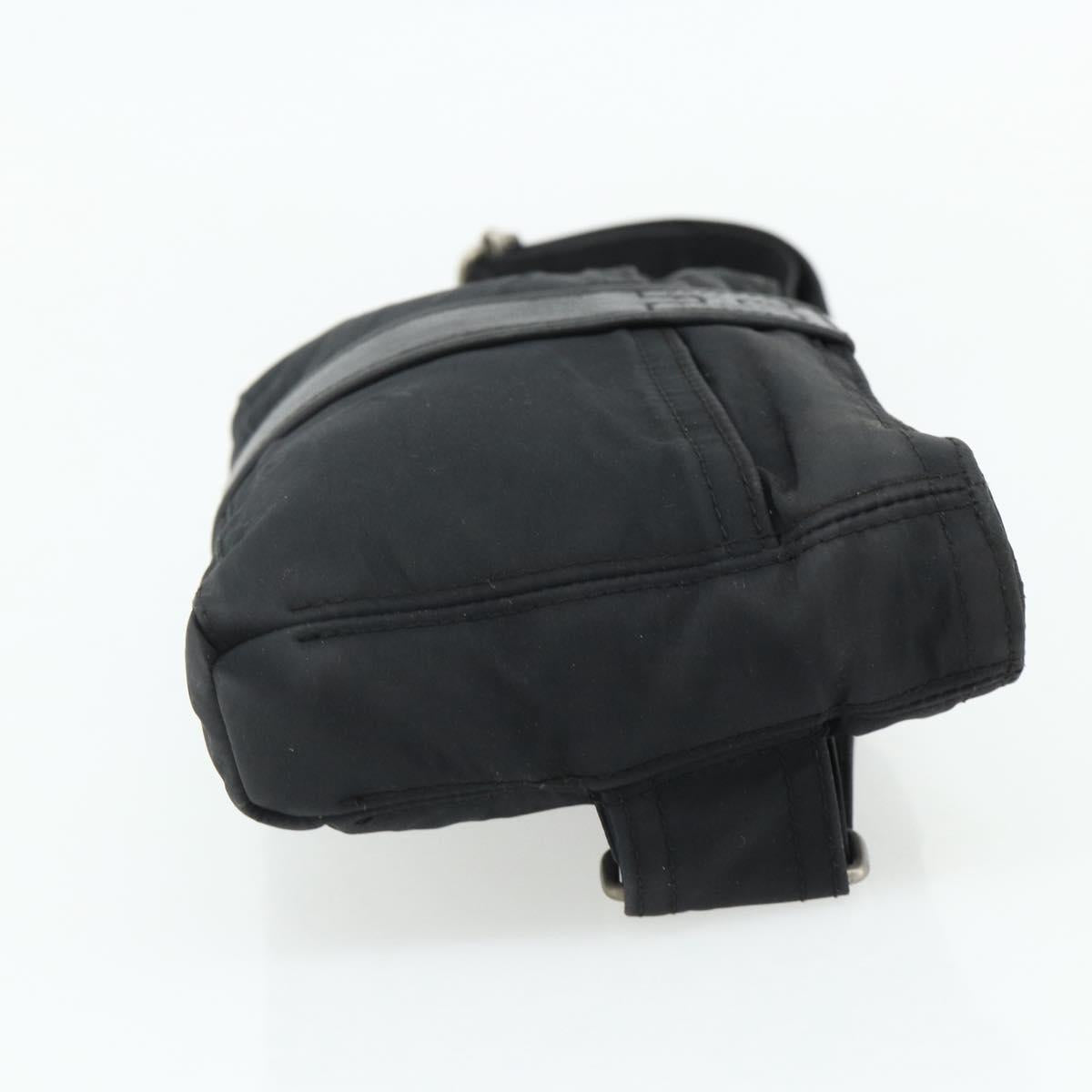 HERMES Acapulco Waist bag Nylon Black Auth ti3931