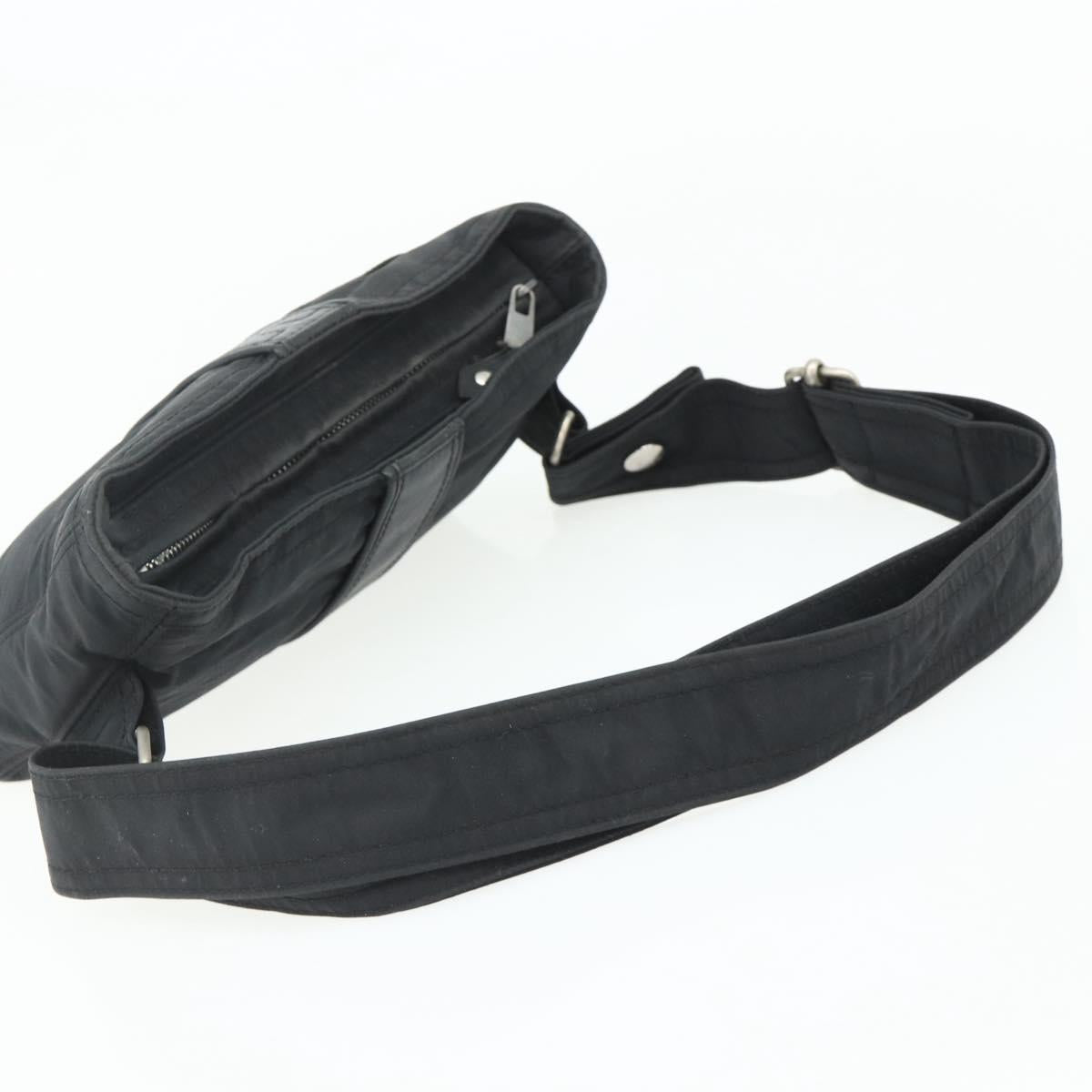 HERMES Acapulco Waist bag Nylon Black Auth ti3931