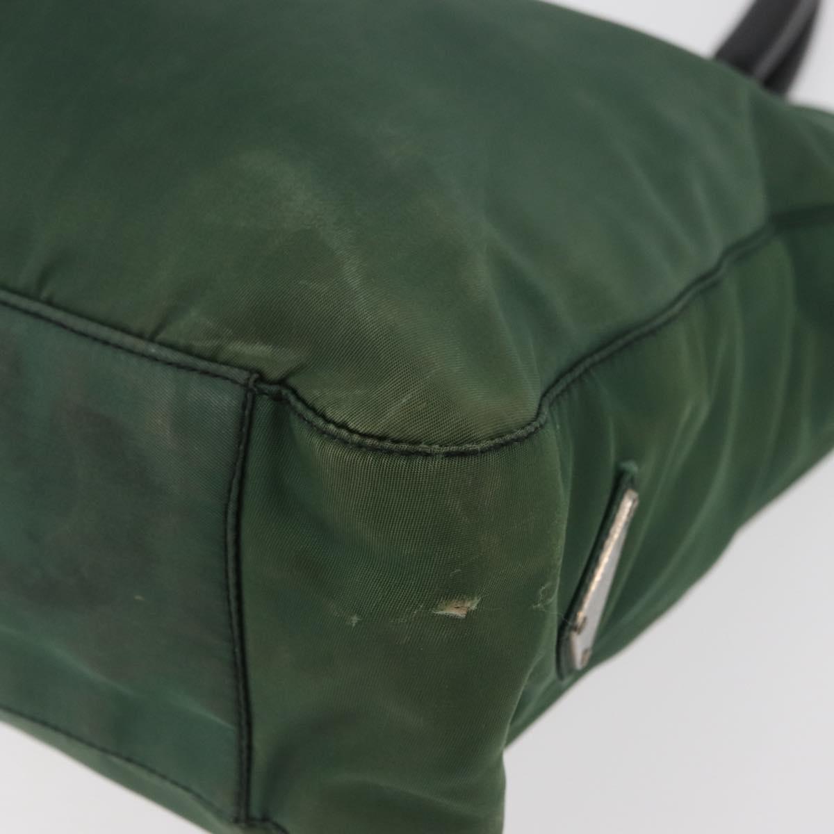 PRADA Tote Bag Nylon Green Black Auth ti3933
