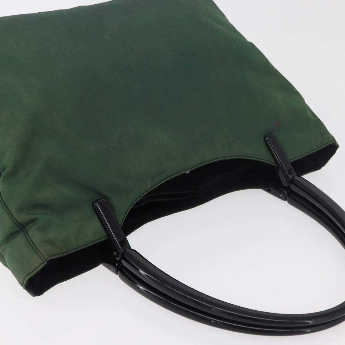PRADA Tote Bag Nylon Green Black Auth ti3933